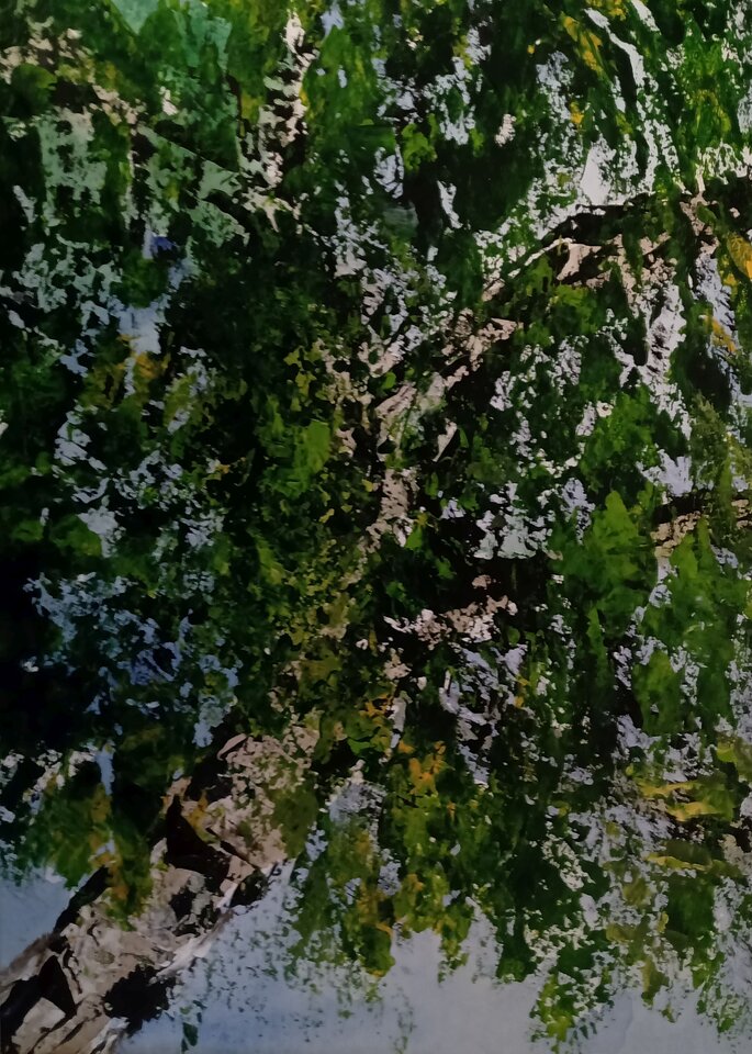 Und dahinter der Himmel..., Acryl  auf Papier, Sigrid Braun-Umbach