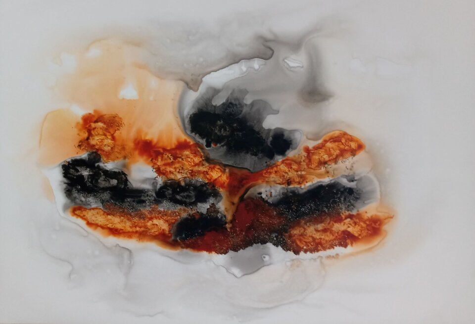 Lava 3, Mischtechnik auf Papier, Sigrid Braun-Umbach