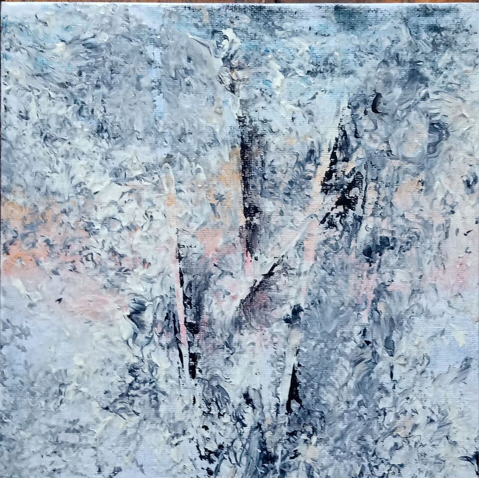 Grasbild grau, Acryl Malkarton, Sigrid Braun-Umbach