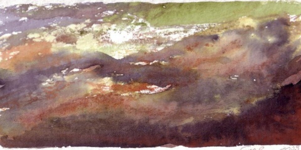 Inselfrühling 1, Aquarell auf Papier, Sigrid Braun-Umbach