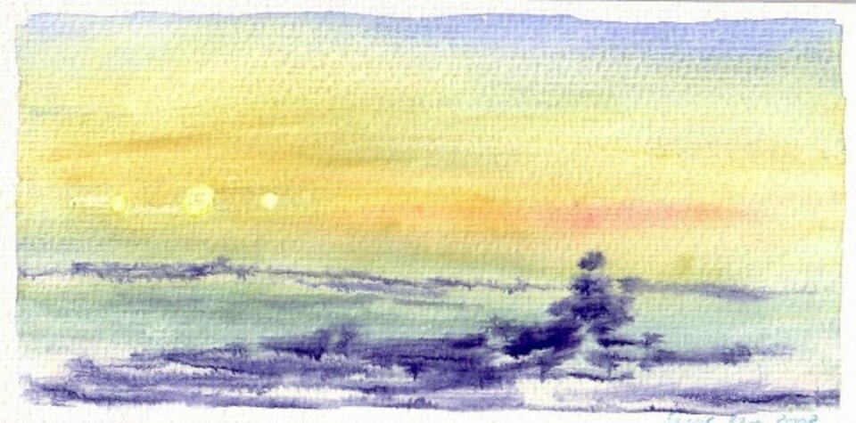 Die Nebensonnen, Aquarell auf Papier, Sigrid Braun-Umbach