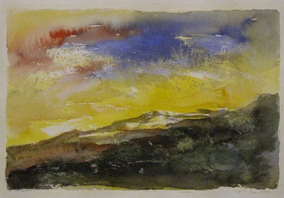 Gelb, Aquarell auf Papier, Sigrid Braun-Umbach
