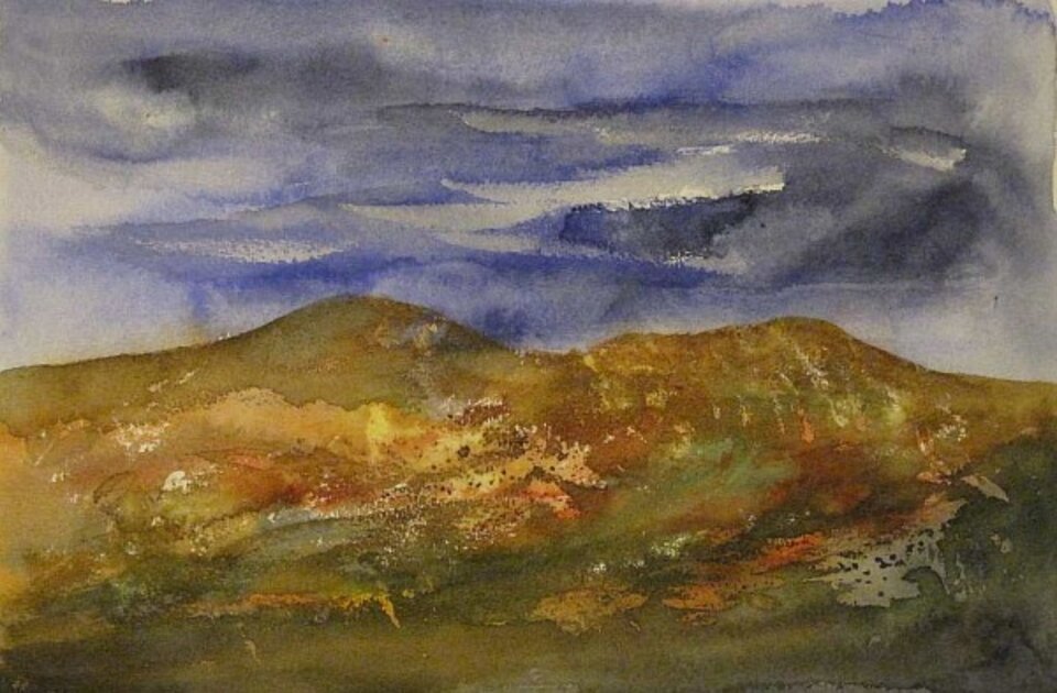 Blau, Aquarell auf Papier, Sigrid Braun-Umbach