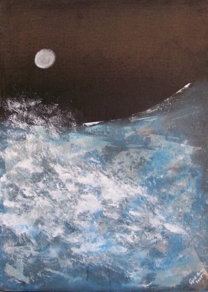 Vollmond, Acryl auf Leinwand, Sigrid Braun-Umbach