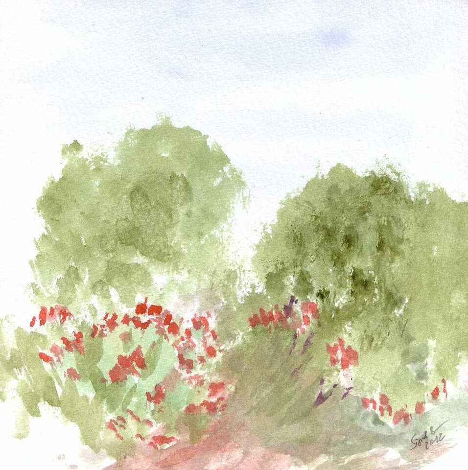 am Wegrand, Aquarell auf Papier, Sigrid Braun-Umbach