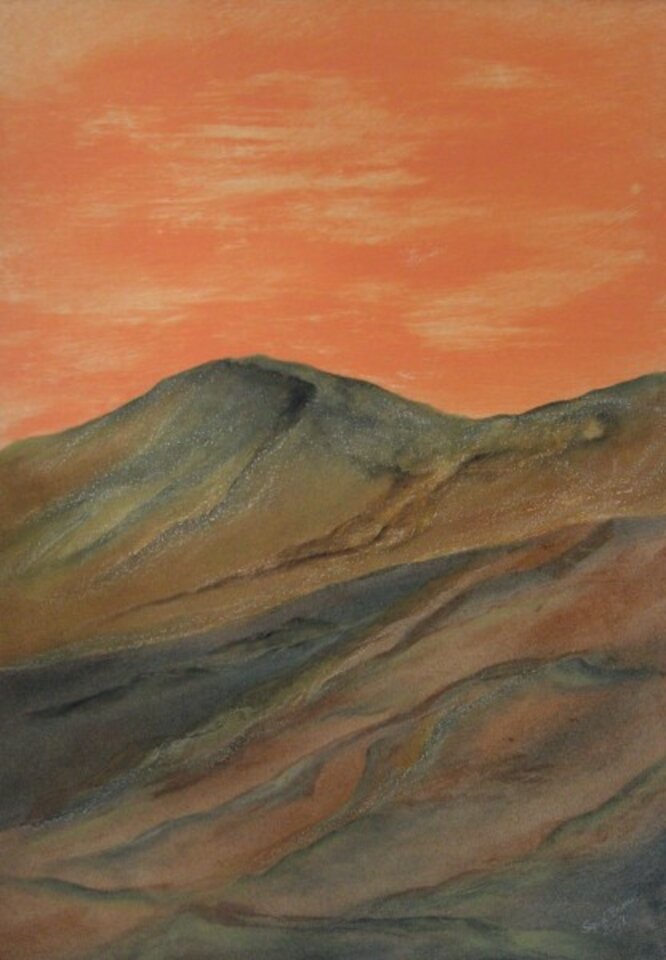 Volcanes IV, Mischtechnik auf Holz, Sigrid Braun-Umbach