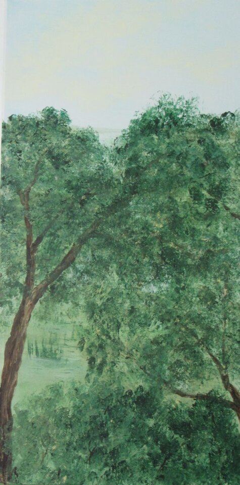 Auenlandschaft 2, Acryl auf Leinwand, Sigrid Braun-Umbach