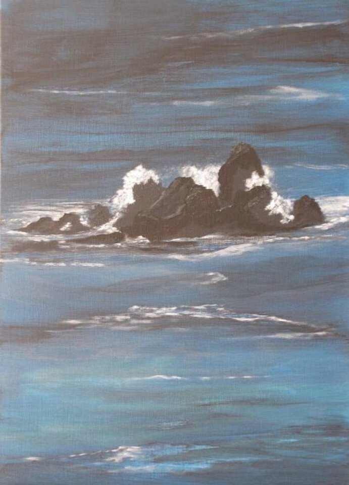 Nachtmeer, Acryl auf Leinwand, Sigrid Braun-Umbach