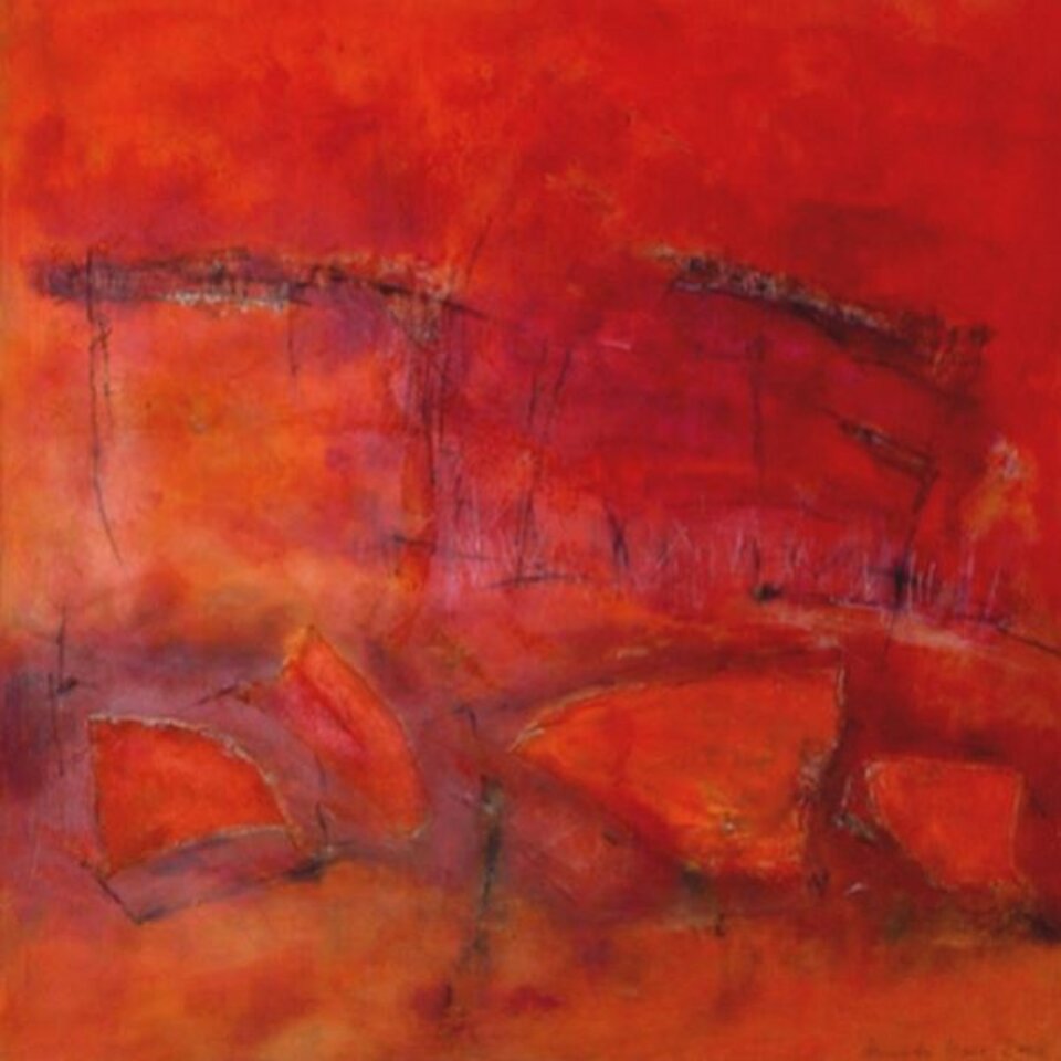 4 Feldermäuse fliegen ihr Ziel an und haben es bereits fast erreicht, Acryl auf Leinwand, Annette  Marx