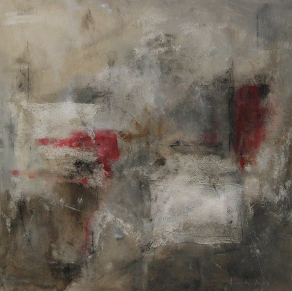 Gaze mit Rot 504, Acryl auf Leinwand, Annette  Marx