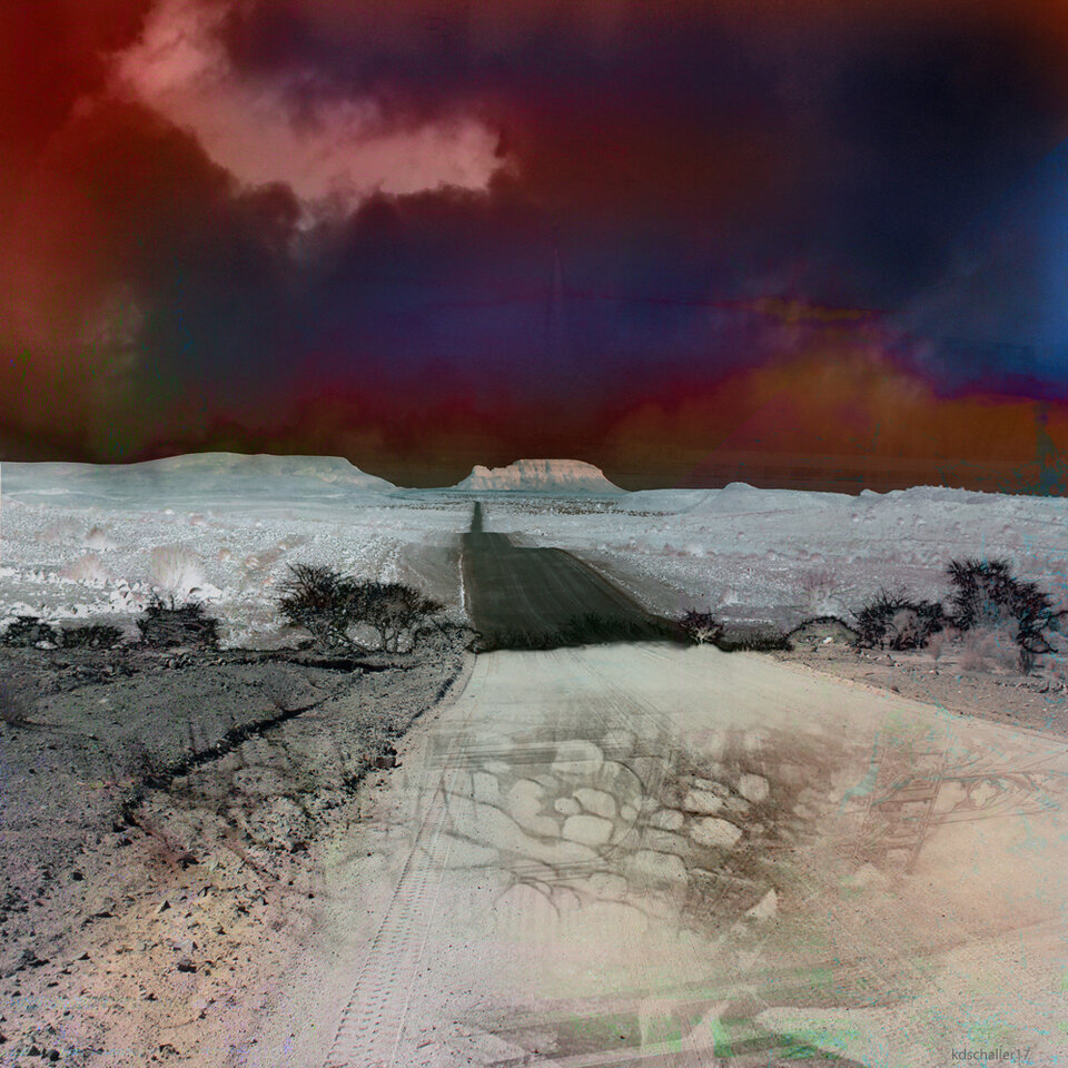 road to ninive, Digitalkunst auf Leinwand, Karl Dieter Schaller