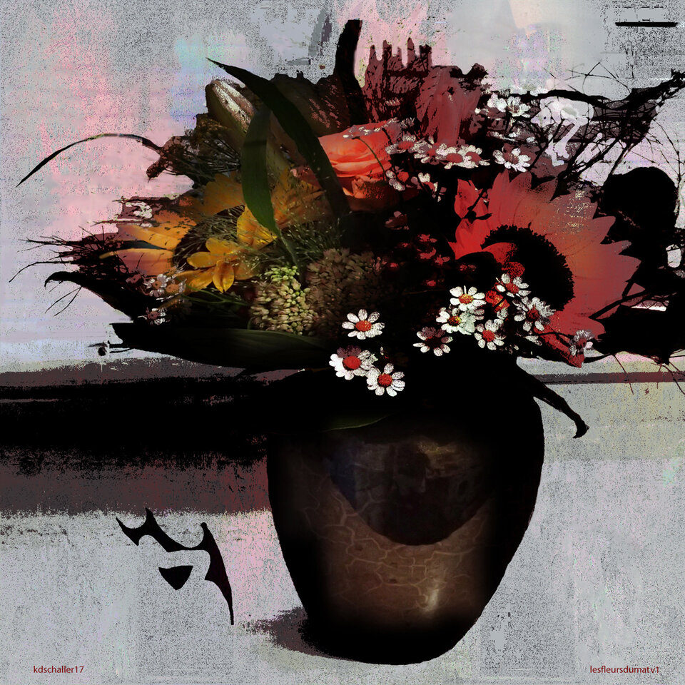 les fleurs du mal.version 1., Druck auf Leinwand, Karl Dieter Schaller