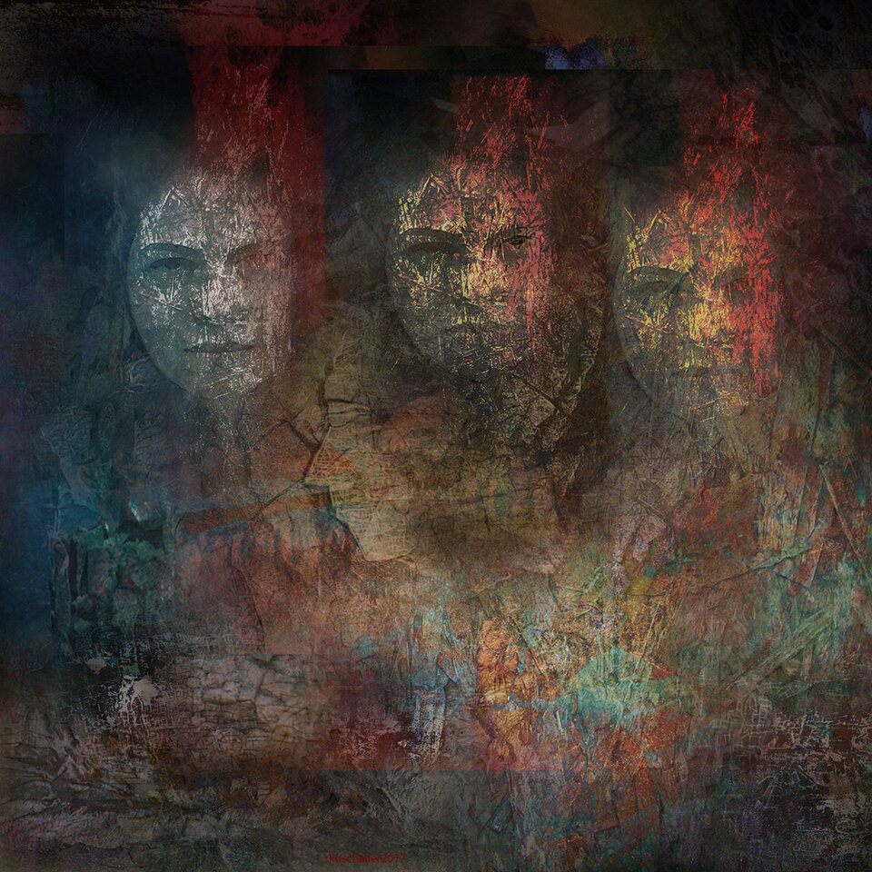 erinyen, Druck auf Leinwand, Karl Dieter Schaller