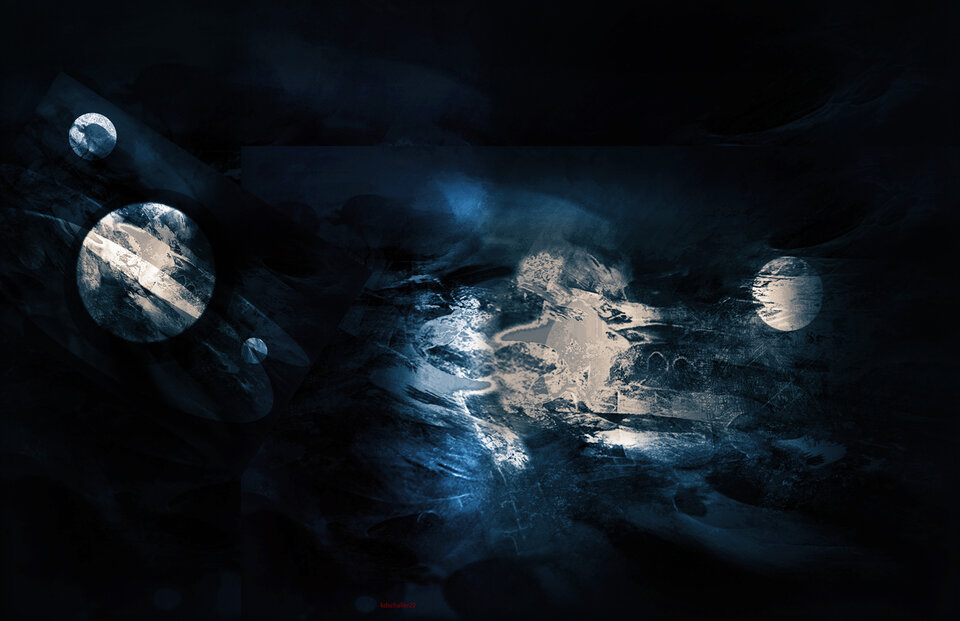 le fléau du fachisme vient du cosmos.v1, variable canvas, Karl Dieter Schaller