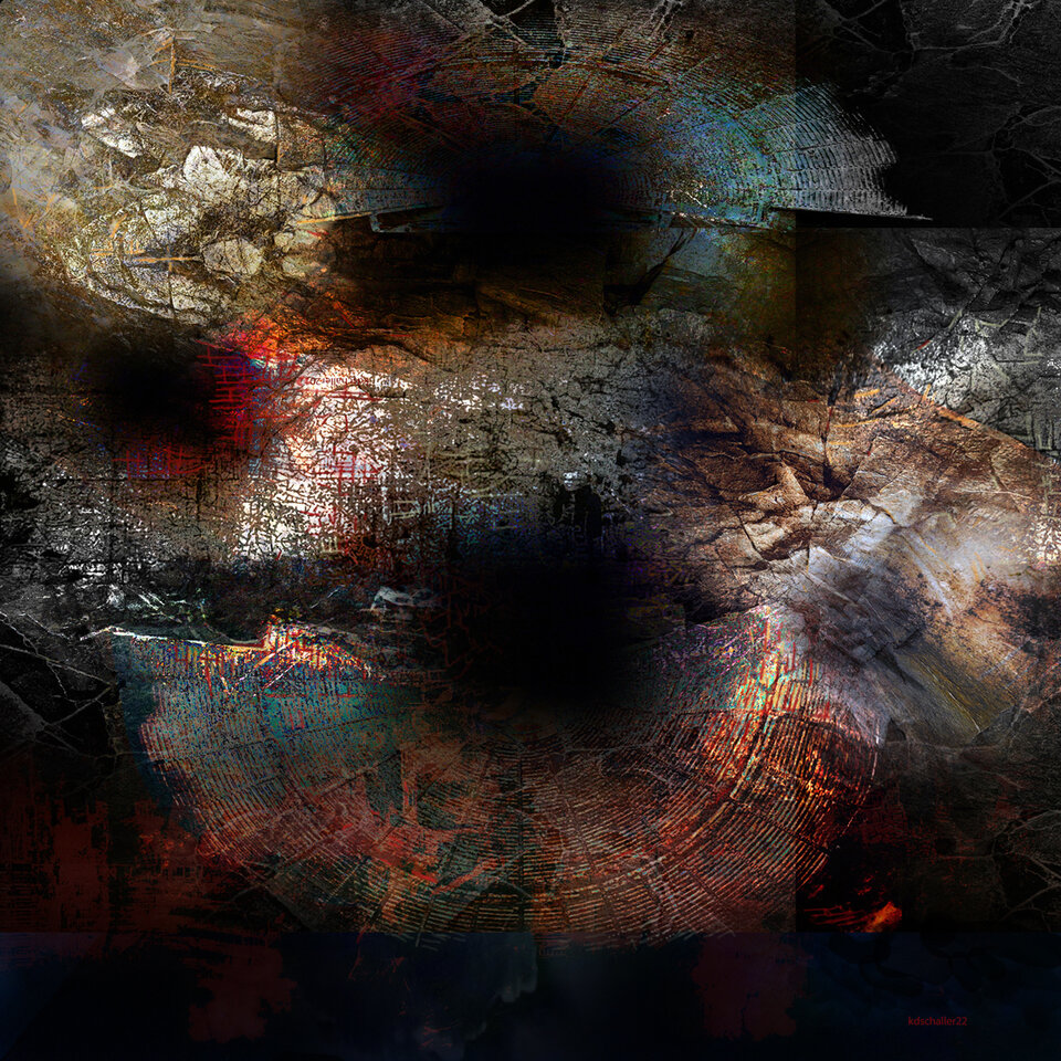 bith of space and time...ogres du néant. detail, variable canvas, Karl Dieter Schaller