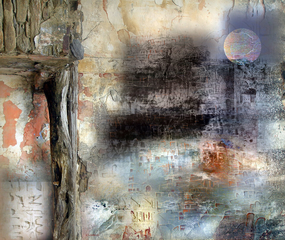 mural in lefkes, variable canvas, Karl Dieter Schaller