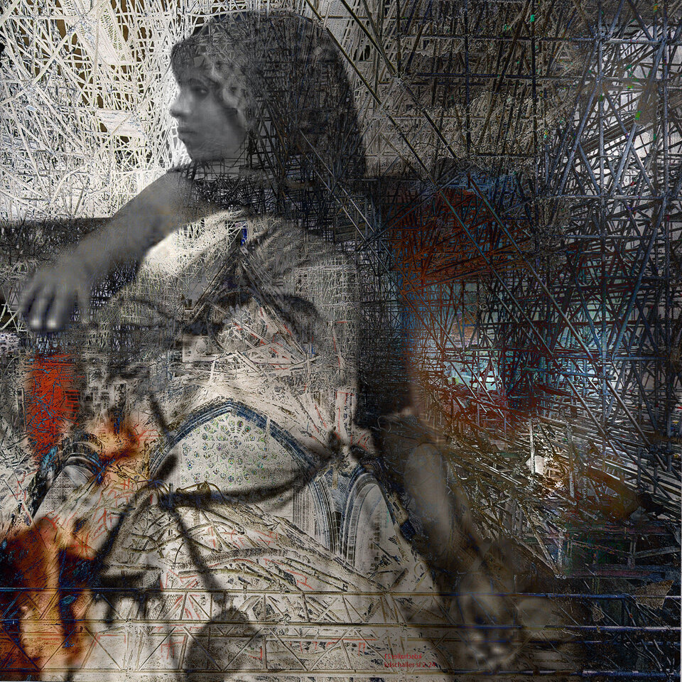 madame.detail.serie notre dame.nb 24, variable canvas, Karl Dieter Schaller