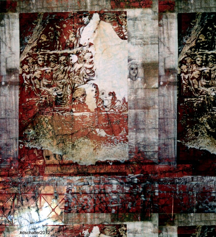 gedränge im purgatoire, Digitalkunst , Karl Dieter Schaller