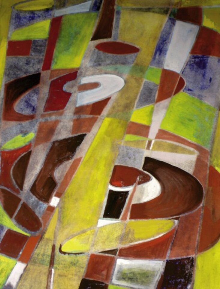 Pappröhren im Licht, Aquarell , Birgit Schulze