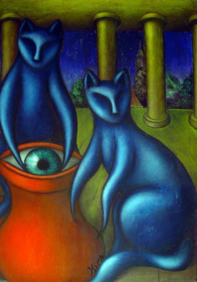 Im Tempel der Nacht, Acryl auf Leinwand, Kira Óna