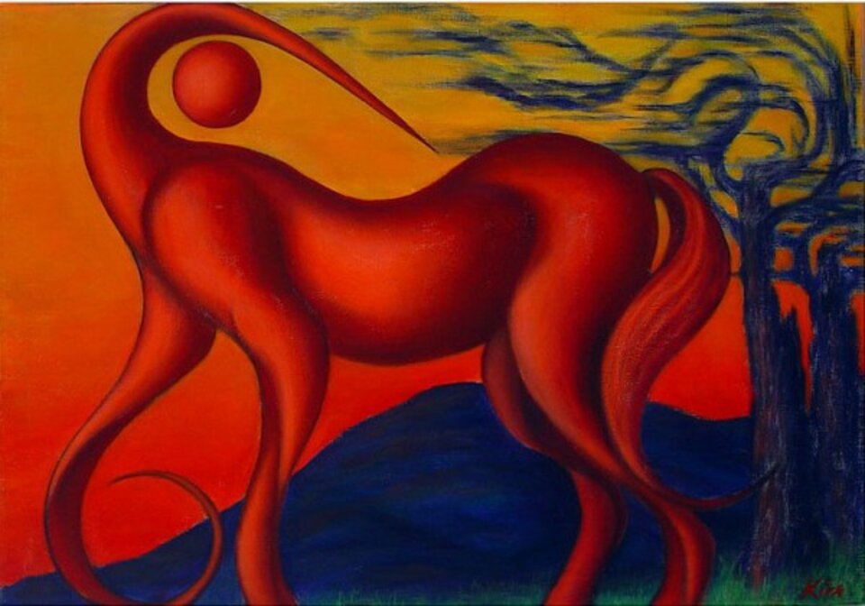 Das Morgenpferd, Acryl auf Leinwand, Kira Óna