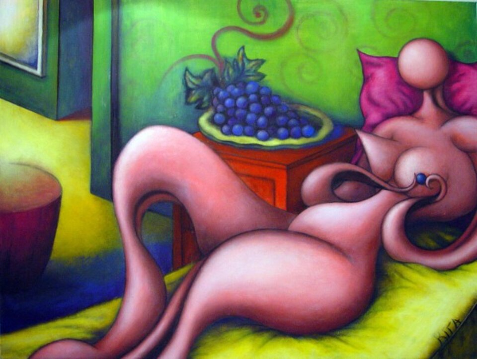 Reife Frucht, Acryl auf Leinwand, Kira Óna