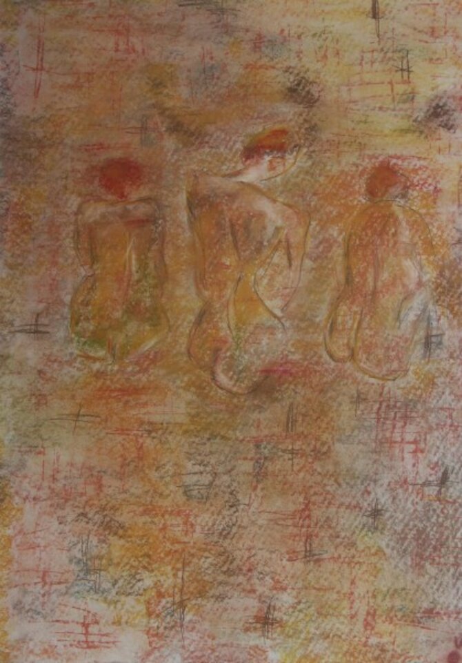 ohne Titel, Pastellkreide auf Papier, Michael Moewius