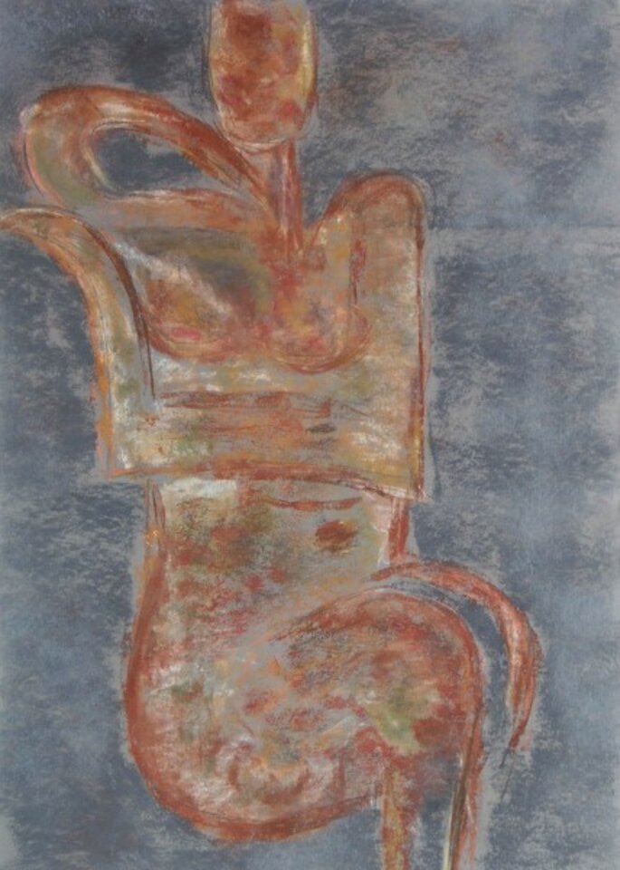 ohne Titel, Pastellkreide auf Papier, Michael Moewius