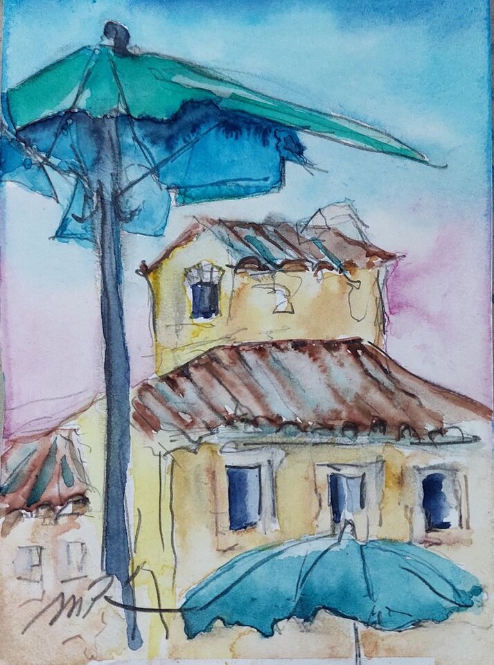 Toscana, Aquarell , Monika Riemenschneider
