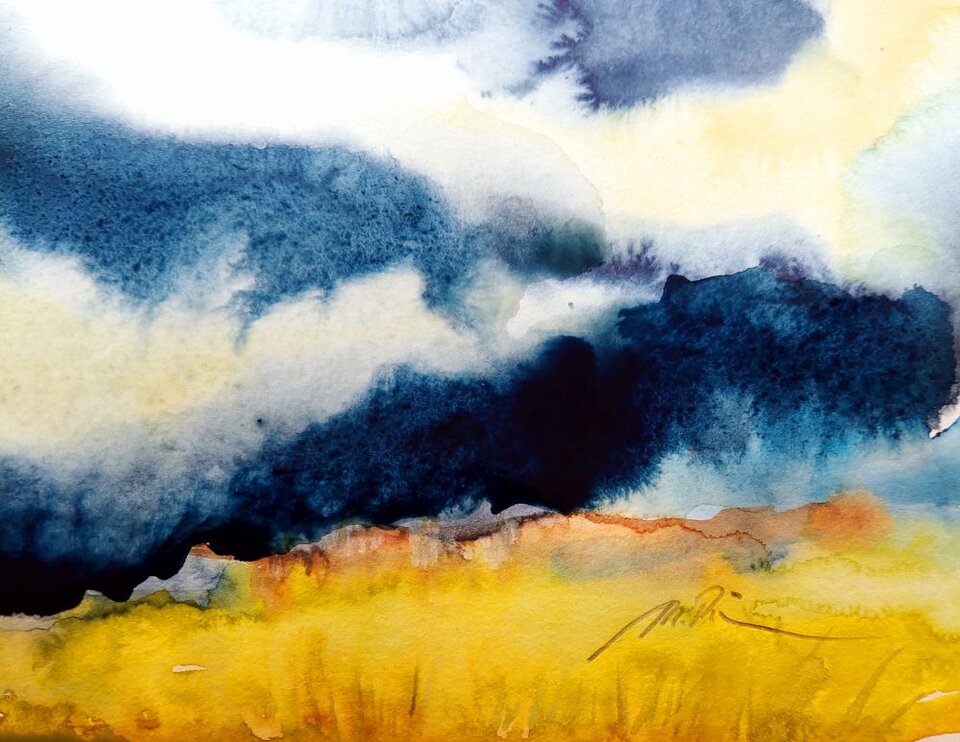 Ostseeküste, Aquarell auf Papier, Monika Riemenschneider