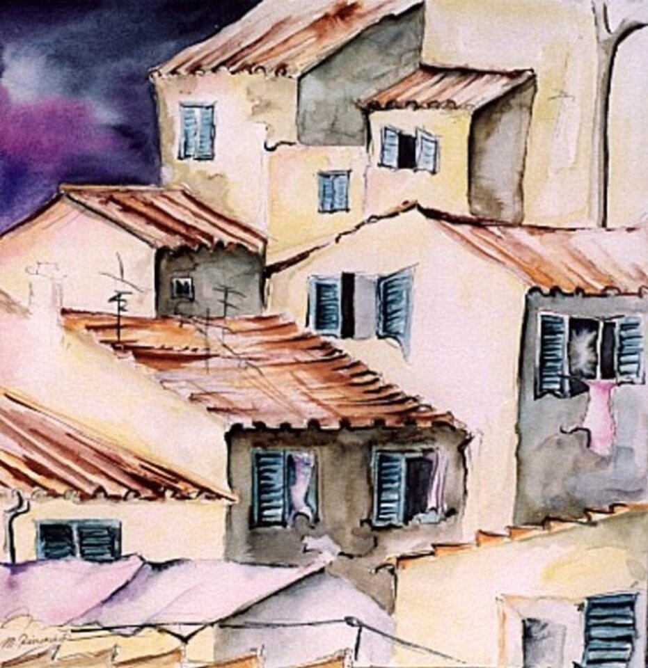 Capoliveri  Elba, Aquarell auf Papier, Monika Riemenschneider