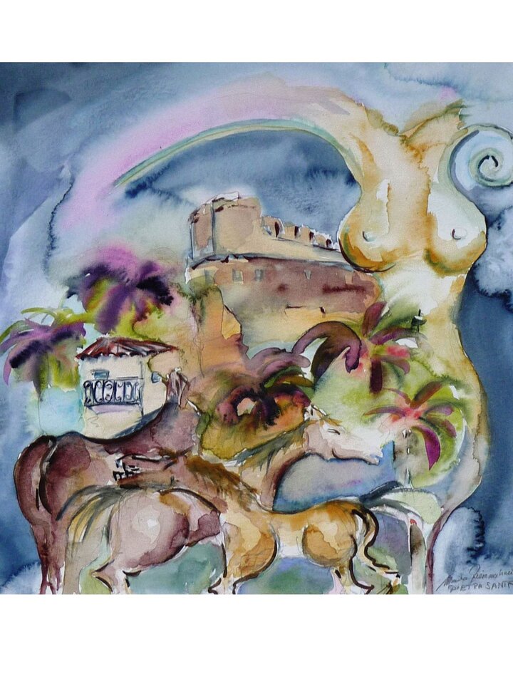 Pietrasanta, Aquarell auf Papier, Monika Riemenschneider