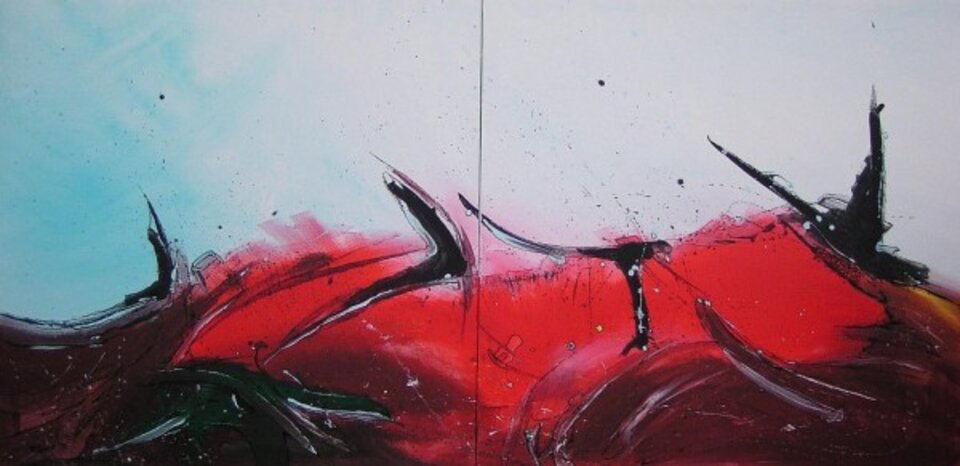 large-scale operation 1 - Glut, Acryl auf Leinwand, Detlev Eilhardt