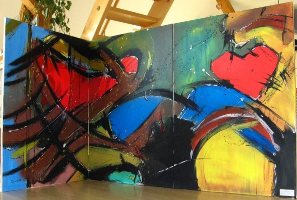 Large-Scale Operation 6 - Herz über Wasser, Acryl auf Leinwand, Detlev Eilhardt