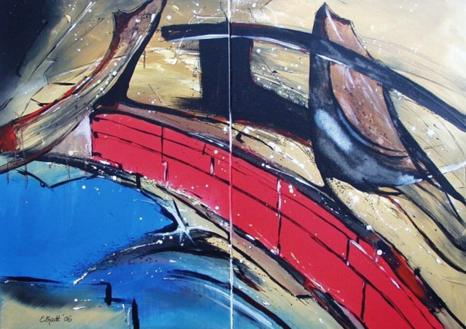 Large-Scale Operation 8 - Rote Mauer, Acryl auf Leinwand, Detlev Eilhardt