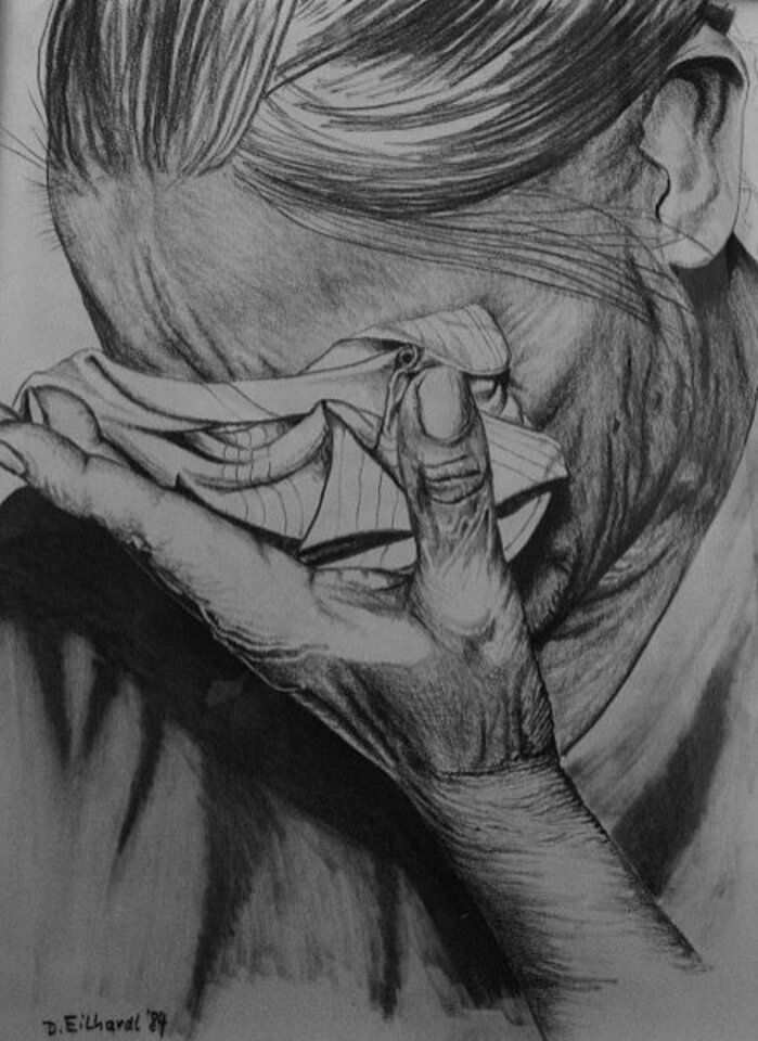 Grief, Bleistift auf Karton, Detlev Eilhardt