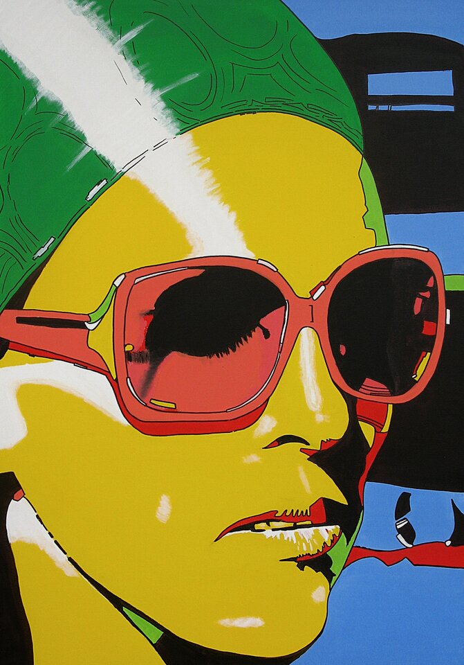 SUNGLASSES IV , Acryl auf Leinwand, Detlev Eilhardt