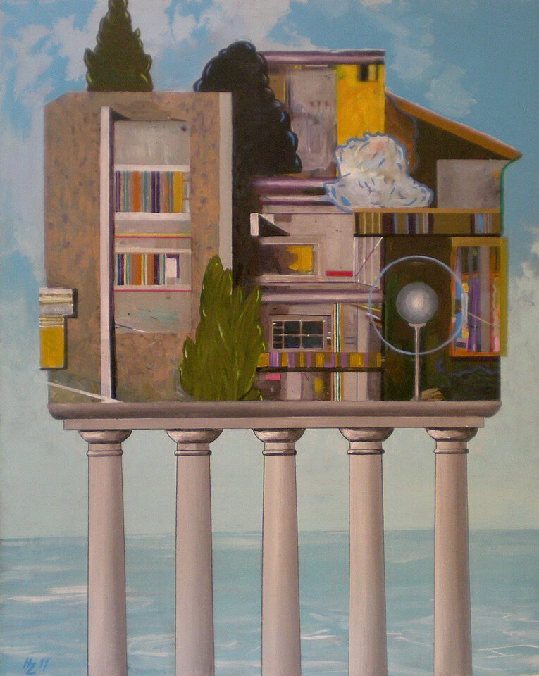 Tempel, Acryl auf Leinwand, Helmut Zimmermann
