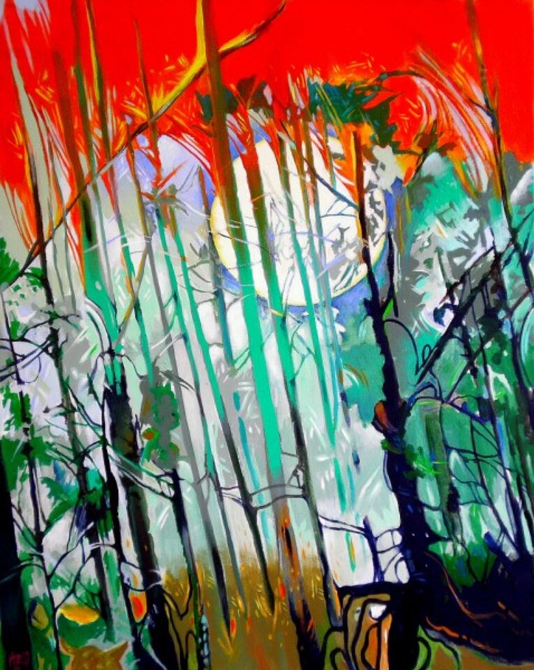 Verdammt heiß heute, Acryl auf Leinwand, Helmut Zimmermann