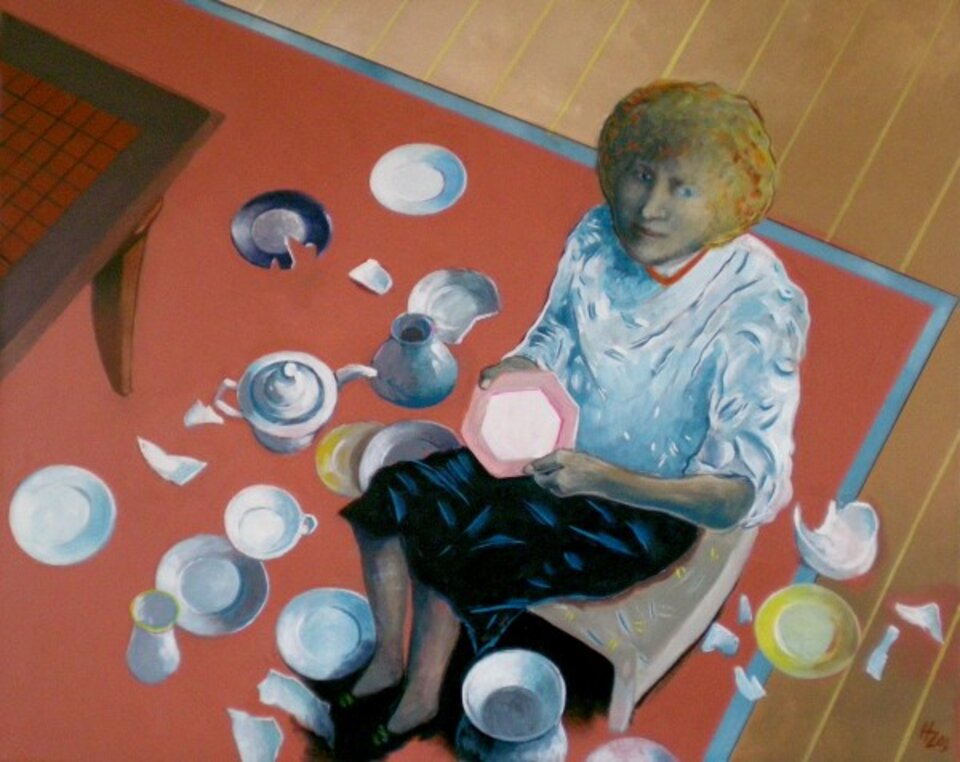 Porzellan, Acryl auf Leinwand, Helmut Zimmermann