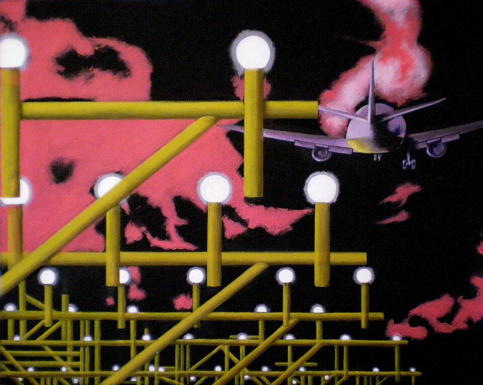 Airport, Acryl auf Leinwand, Helmut Zimmermann
